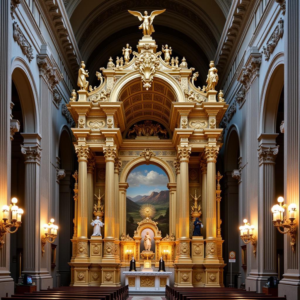 Le baldachin au-dessus du maître-autel de la basilique saint-pierre