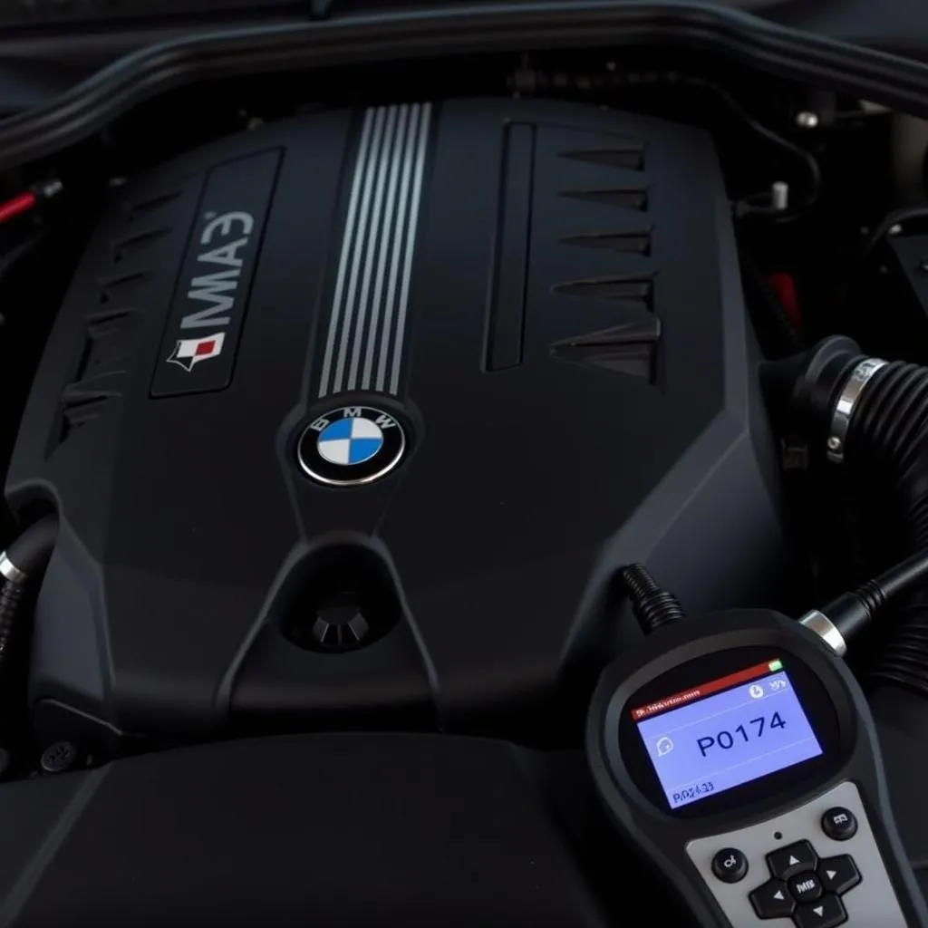 Moteur BMW affichant le code P0174