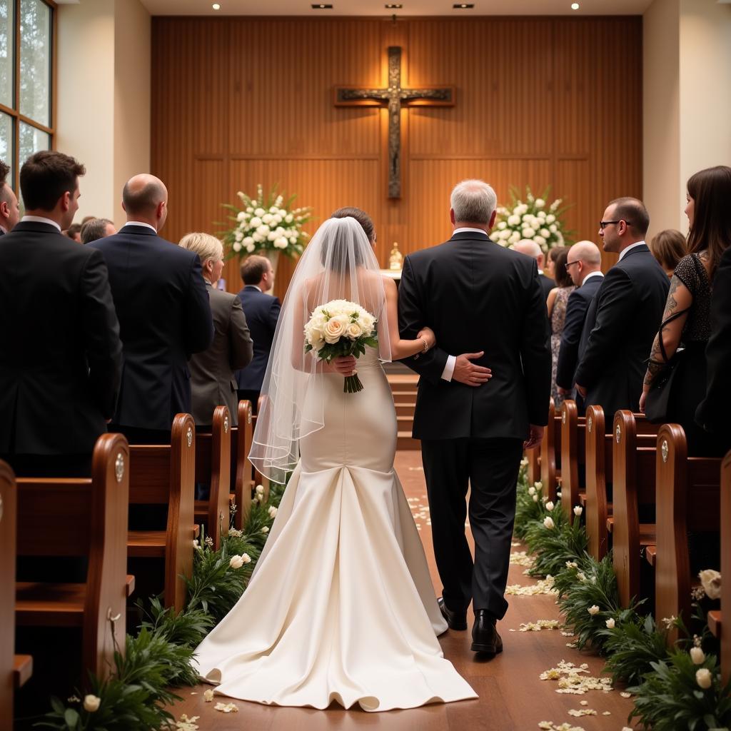 Accompagner la mariée à l'autel