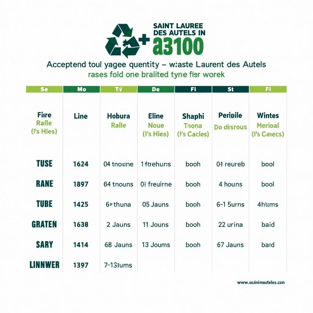 Calendrier des Jours d'Ouverture de la Déchèterie de Saint Laurent des Autels