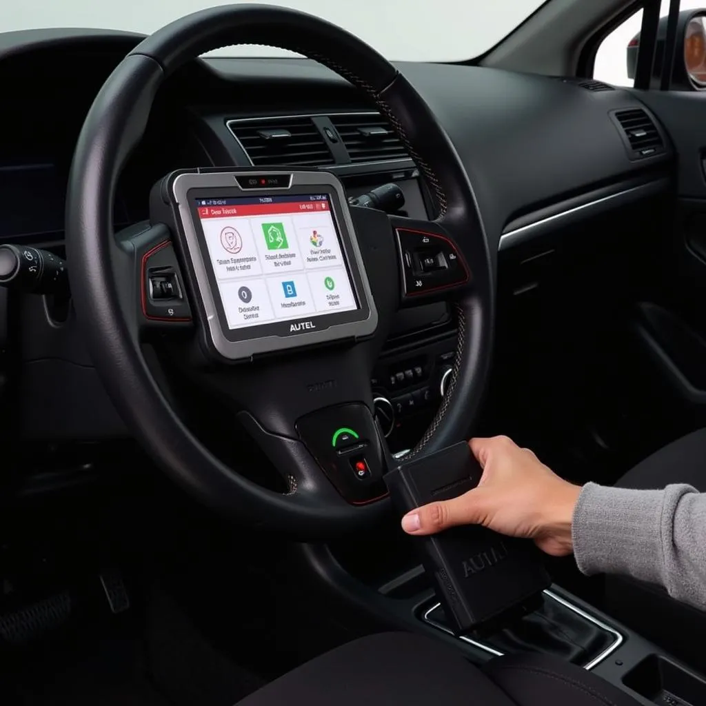 Cardaq 3 Plus connecté au port OBD-II d'une voiture