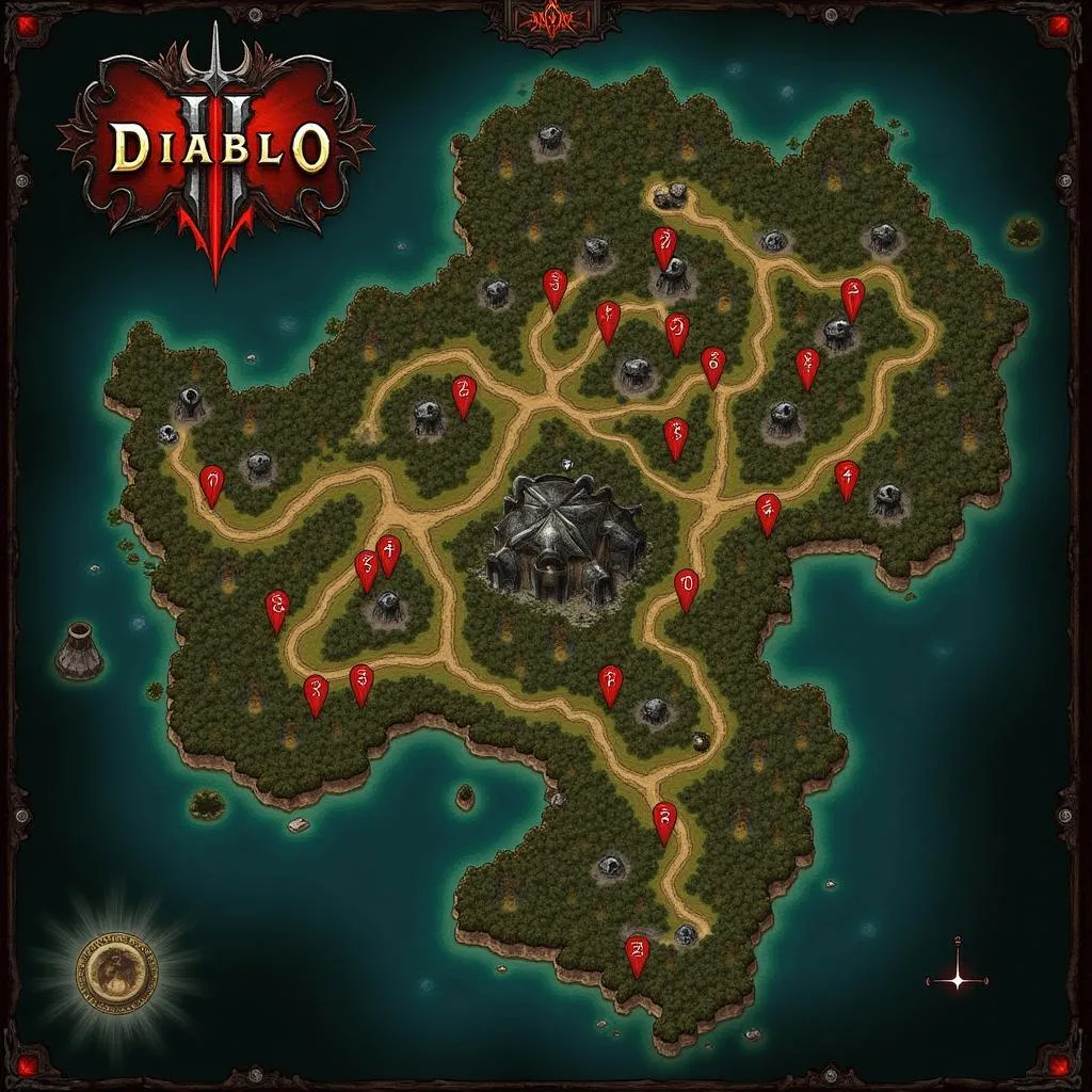 Carte des Autels de Lilith dans Diablo 4