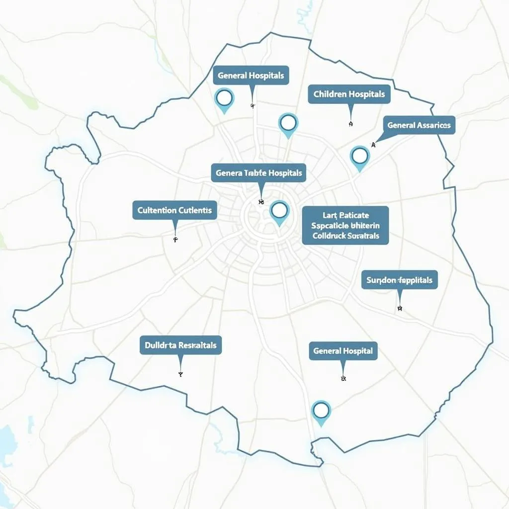 Carte des hôpitaux à Paris