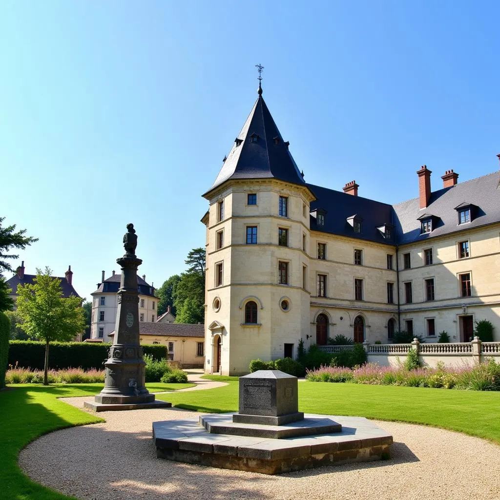 Le Château et le Monument aux Morts de Beaumont-les-Autels