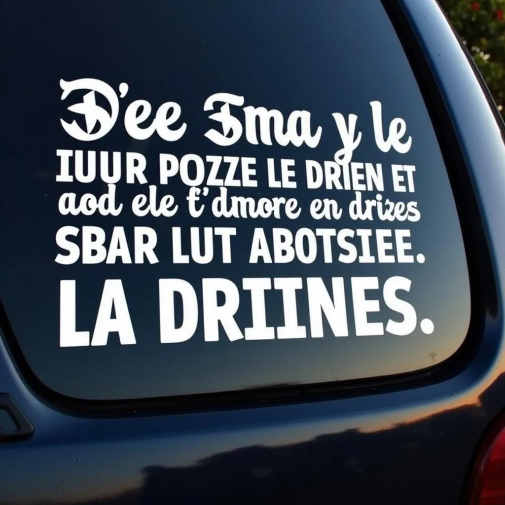 Stickers voiture drôle avec citation amusante