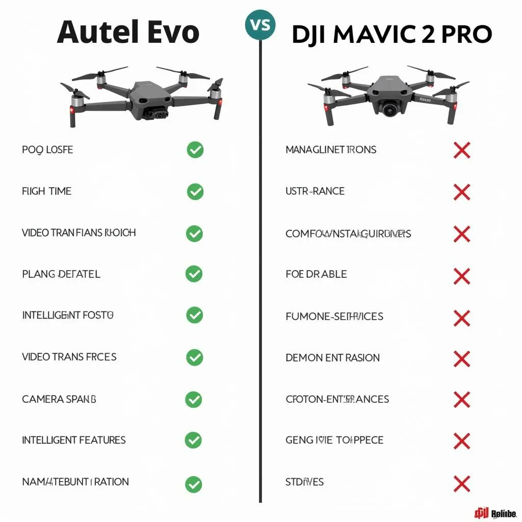 Comparaison Autel Evo Drone et DJI Mavic 2 Pro