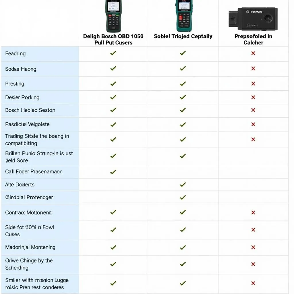 Tableau comparatif des lecteurs de code OBD2