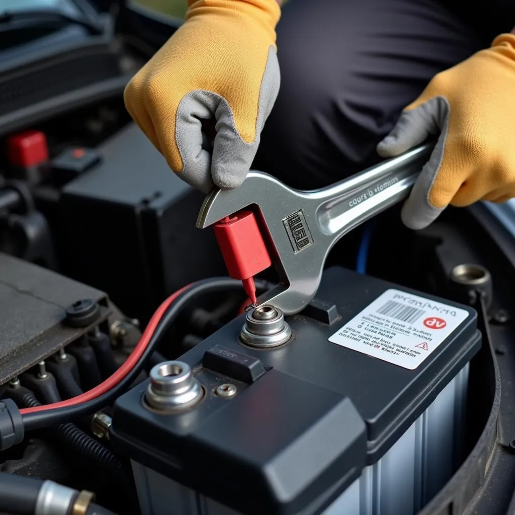 Déconnexion de la batterie d'une voiture