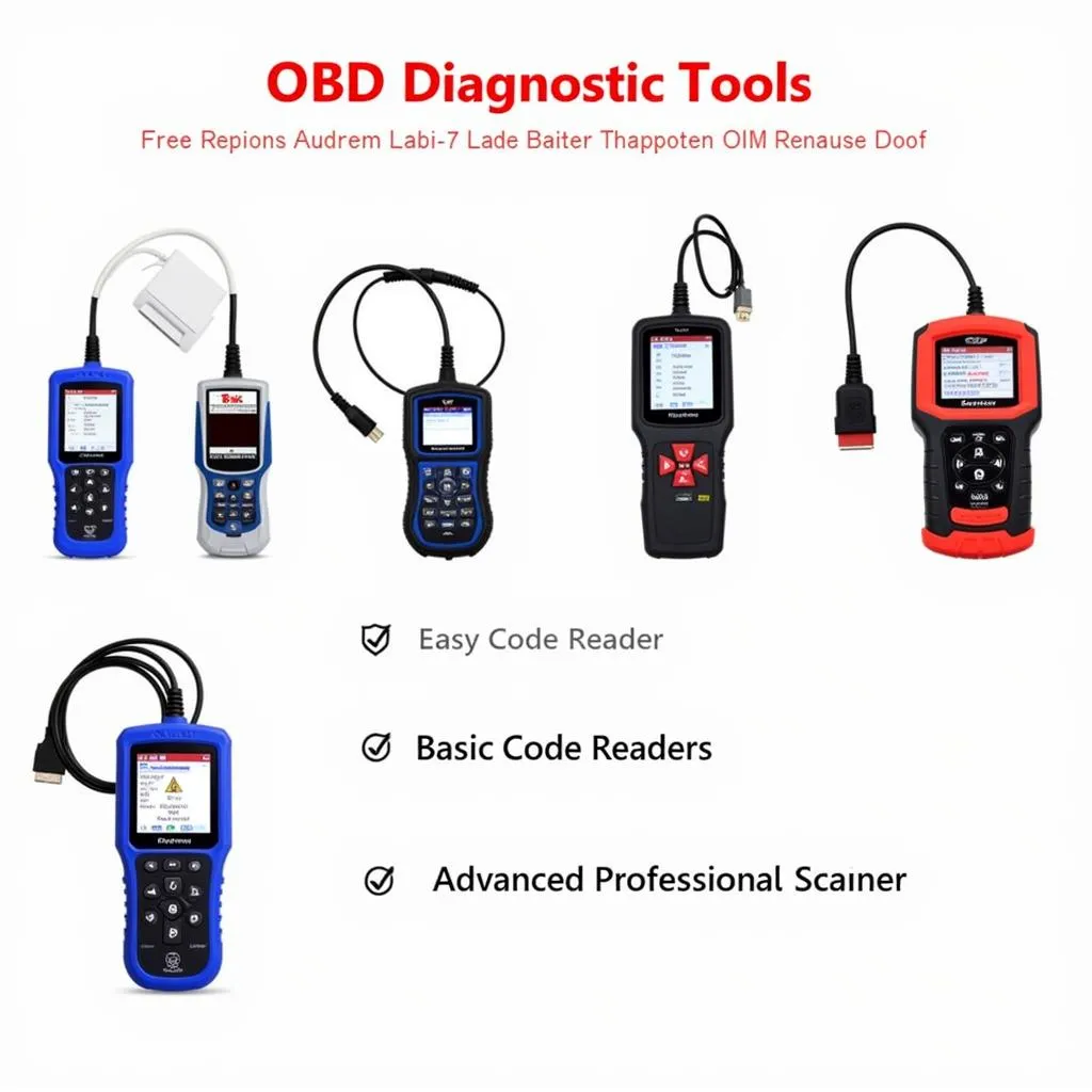 Différents types d'outils de diagnostic OBD