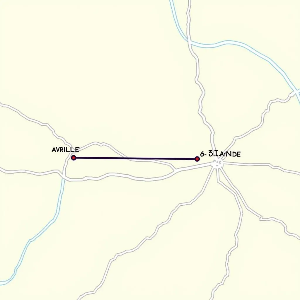 Carte de la distance entre Avrillé et St-Laurent-des-Autels