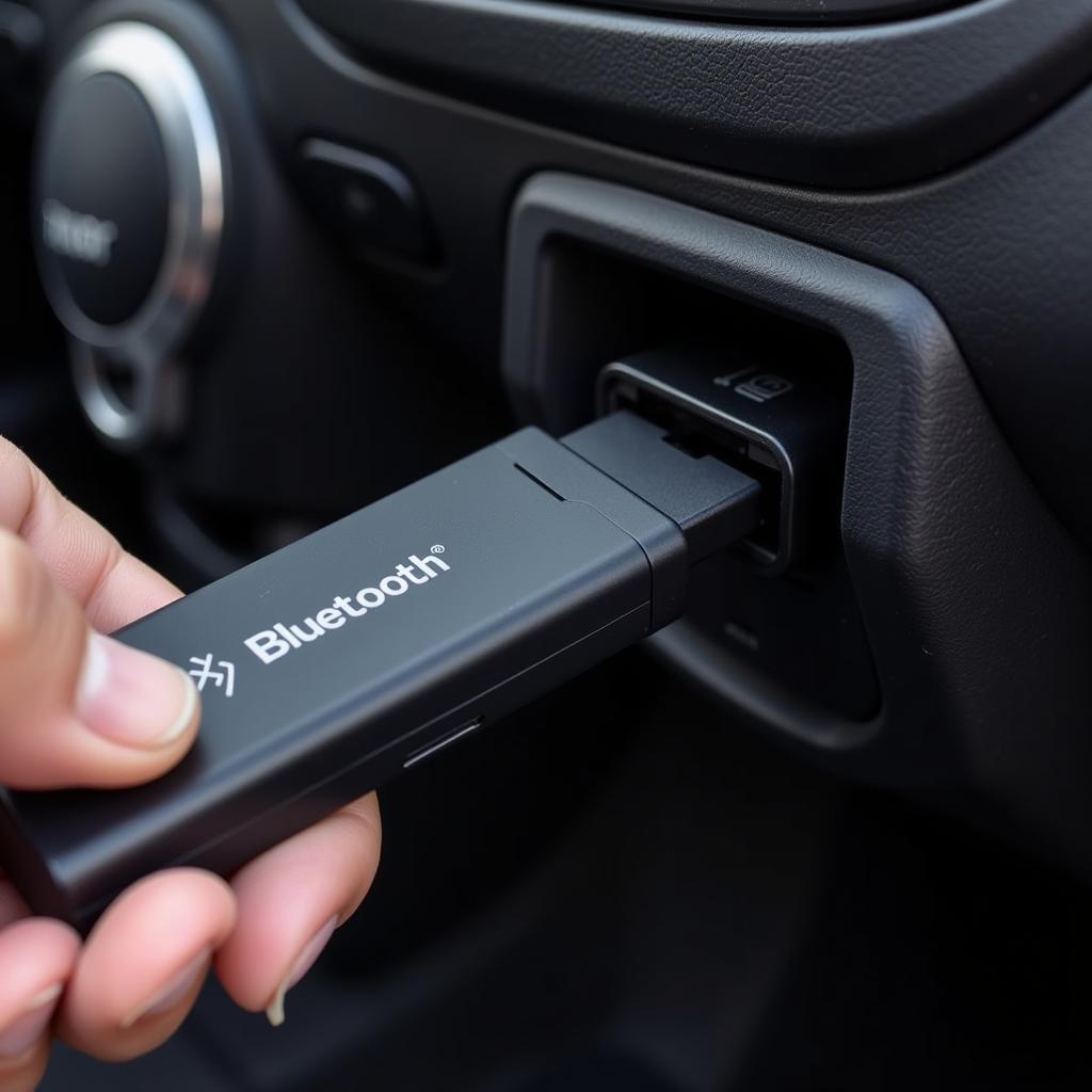 Dongle OBD Bluetooth connecté au port de diagnostic