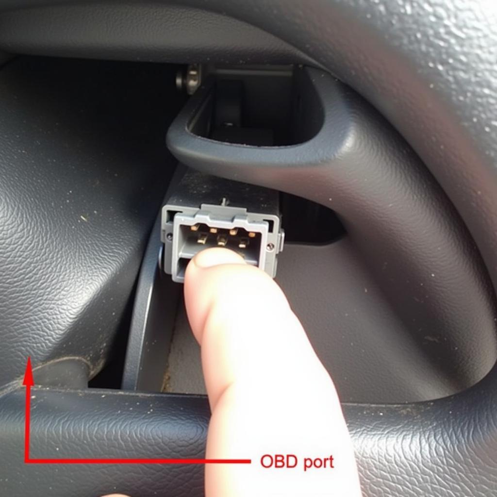 Emplacement du port OBD sur une Mazda Miata 2008