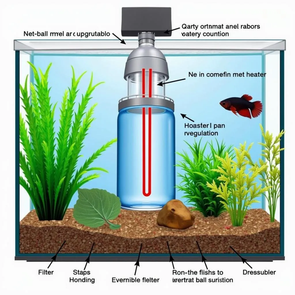 Filtration et chauffage pour aquarium Betta