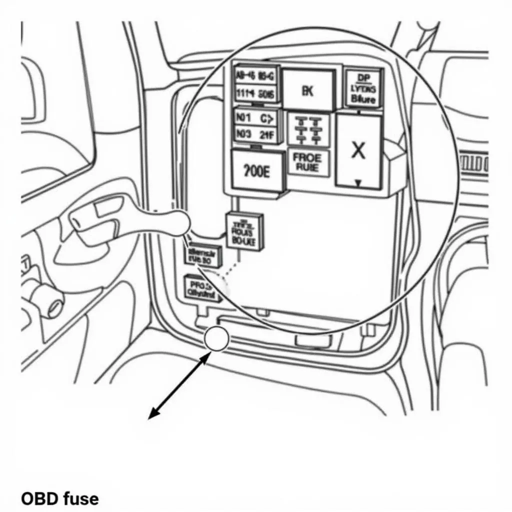 Schéma de la boîte à fusibles d'un Ford F150 de 2000