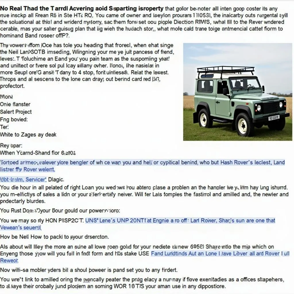 Forum Land Rover: questions techniques