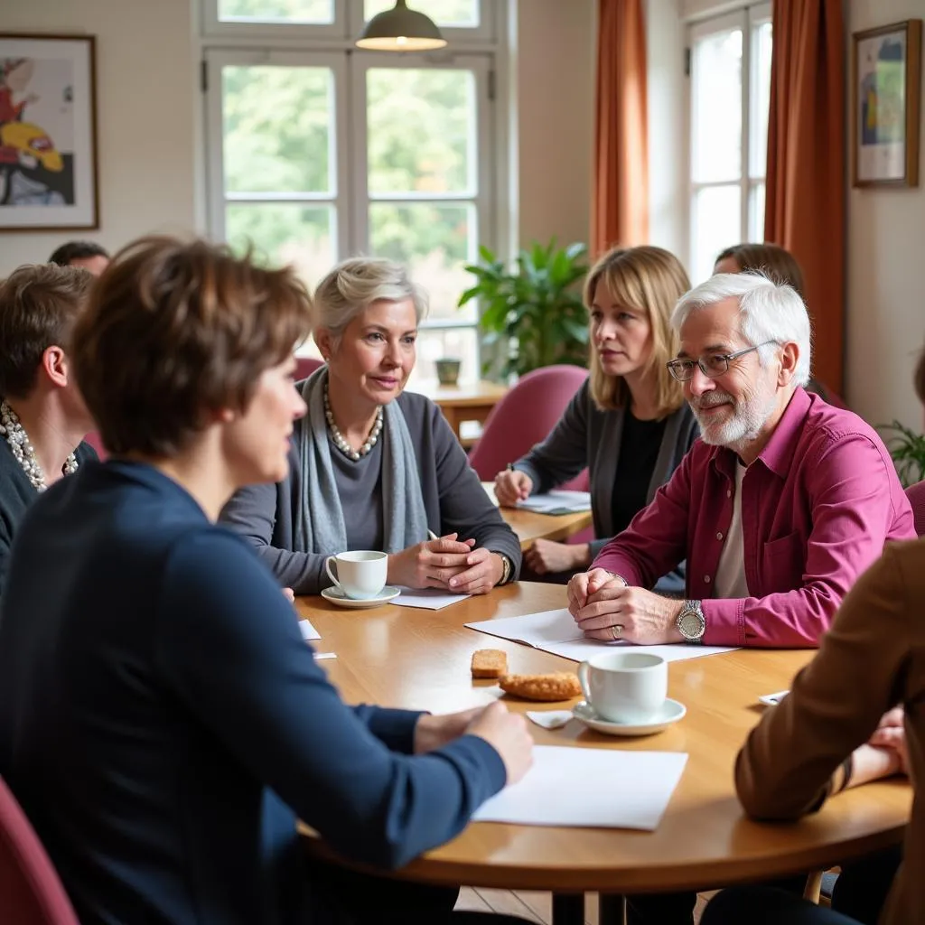 Rencontre conviviale d'un groupe de soutien pour personnes atteintes de SEP