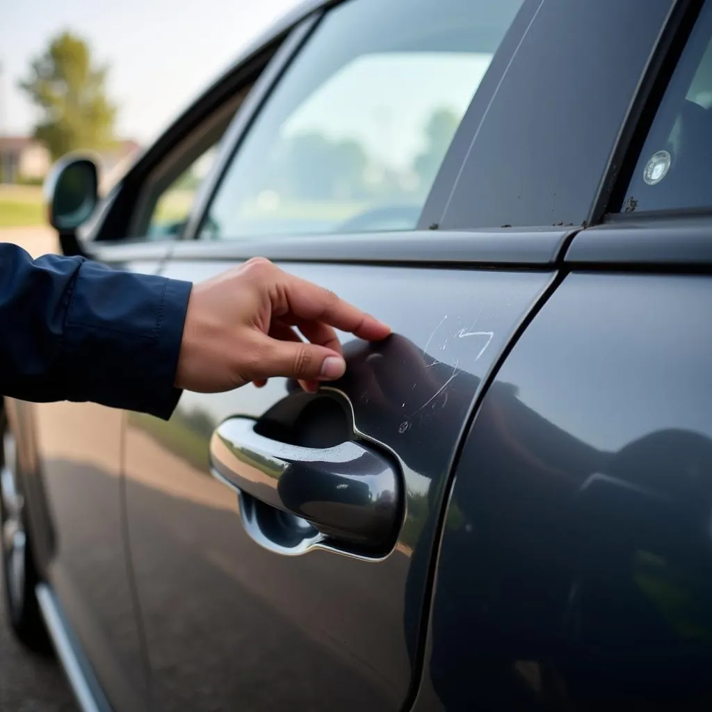 Inspection de la voiture avant la location