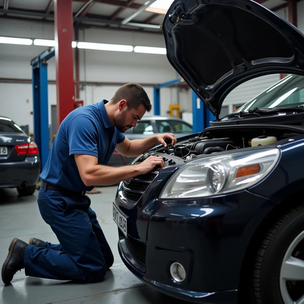 Inspection d'une voiture d'occasion