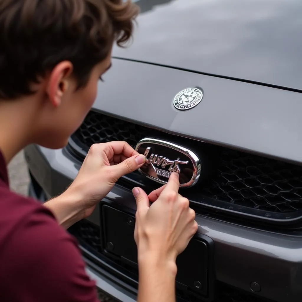 Installation d'un Emblème de Voiture : Précision et Soin