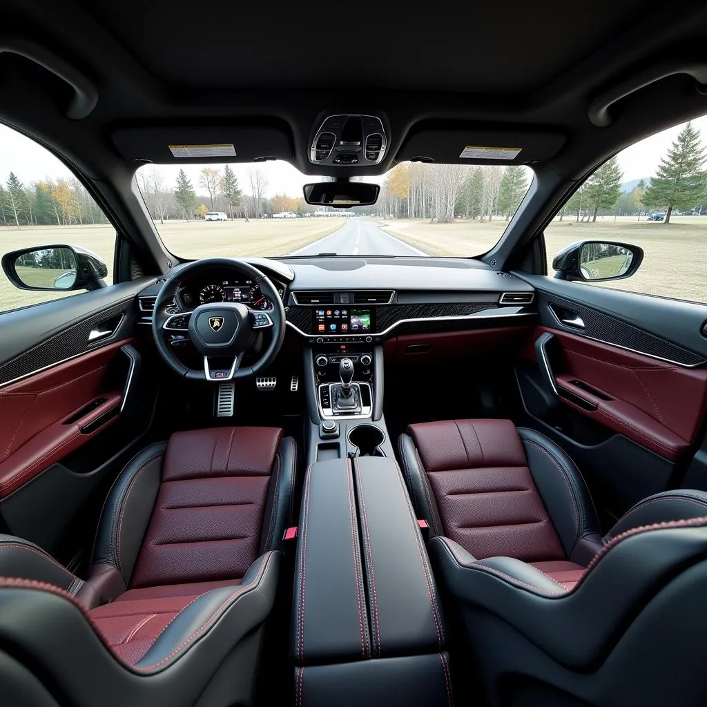 Intérieur luxueux d'une Lamborghini Urus modifiée