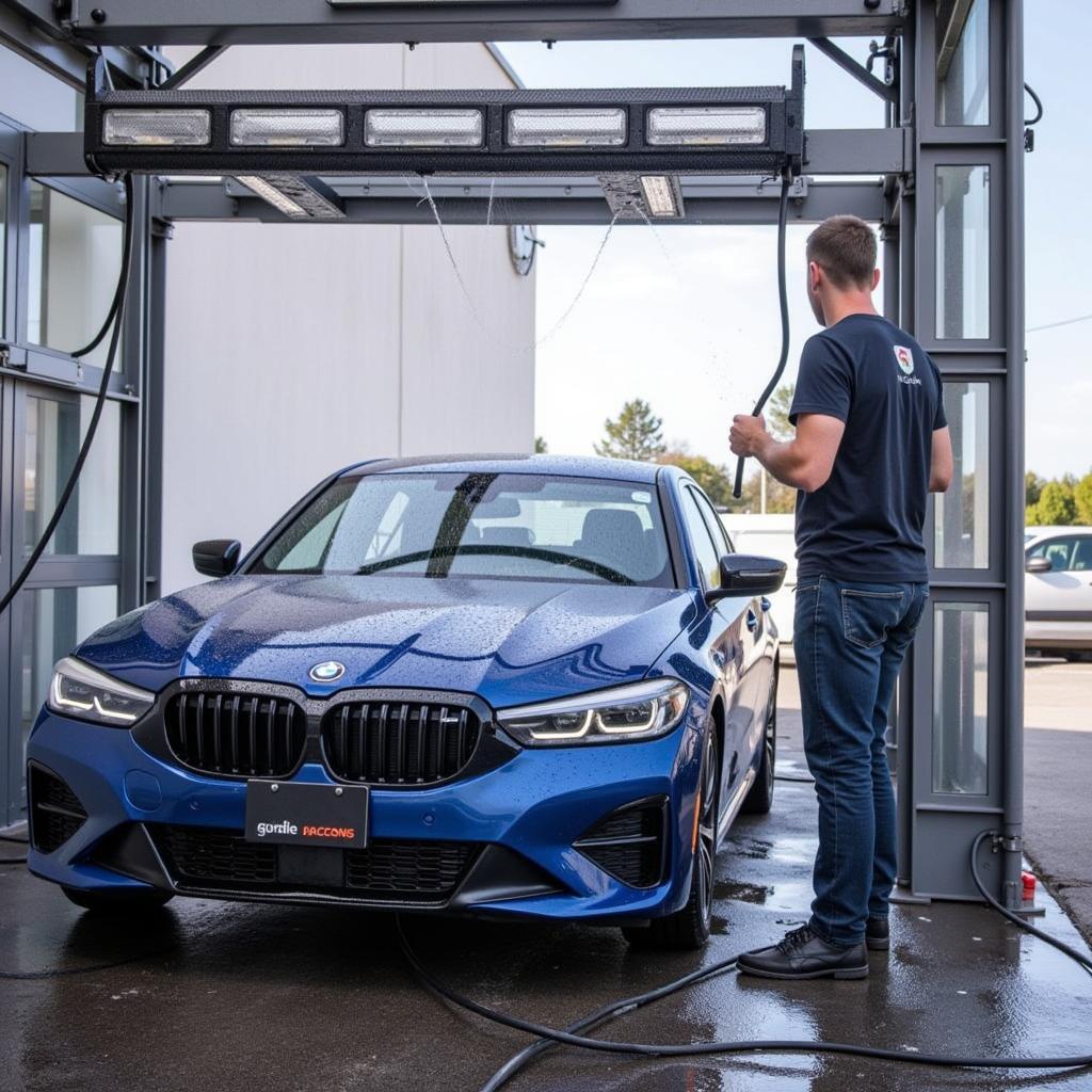 Un lavage auto Sonic Delta en action