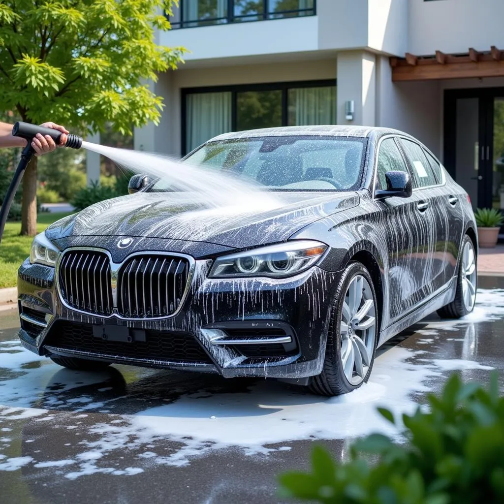 Lavage extérieur d'une voiture