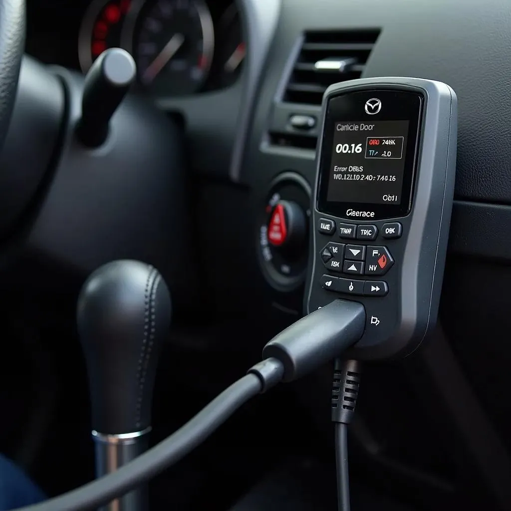 Lecteur OBD II connecté à une Mazda