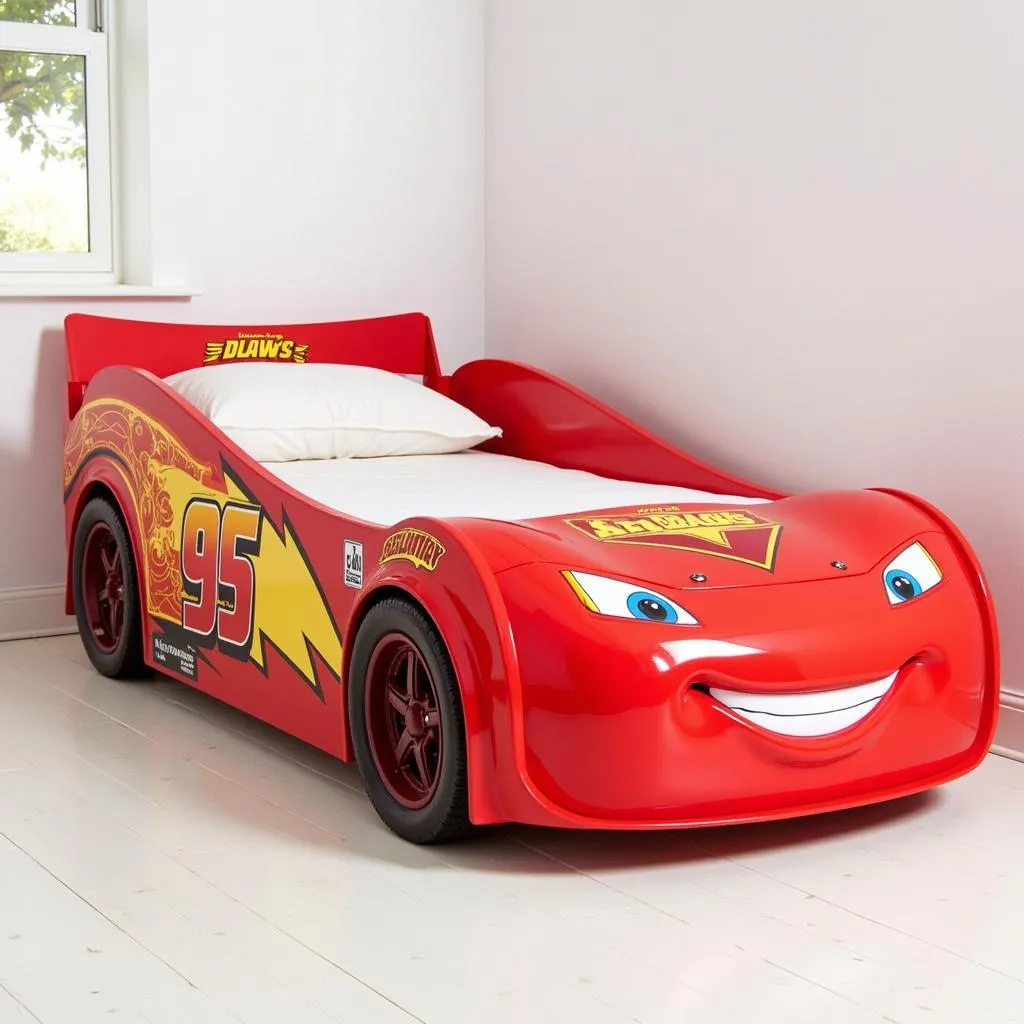 Lit voiture de course rouge vif pour enfant