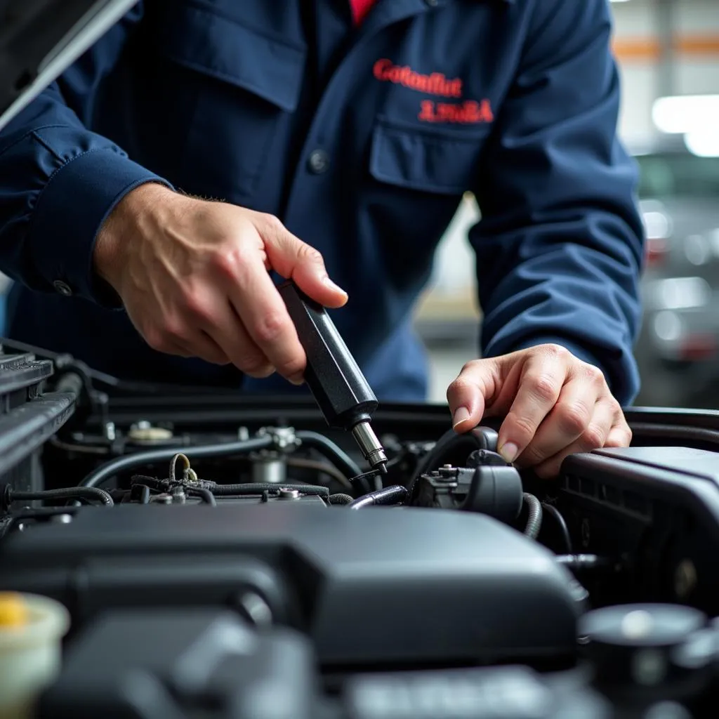 Mécanicien Gotonflot effectuant un diagnostic automobile