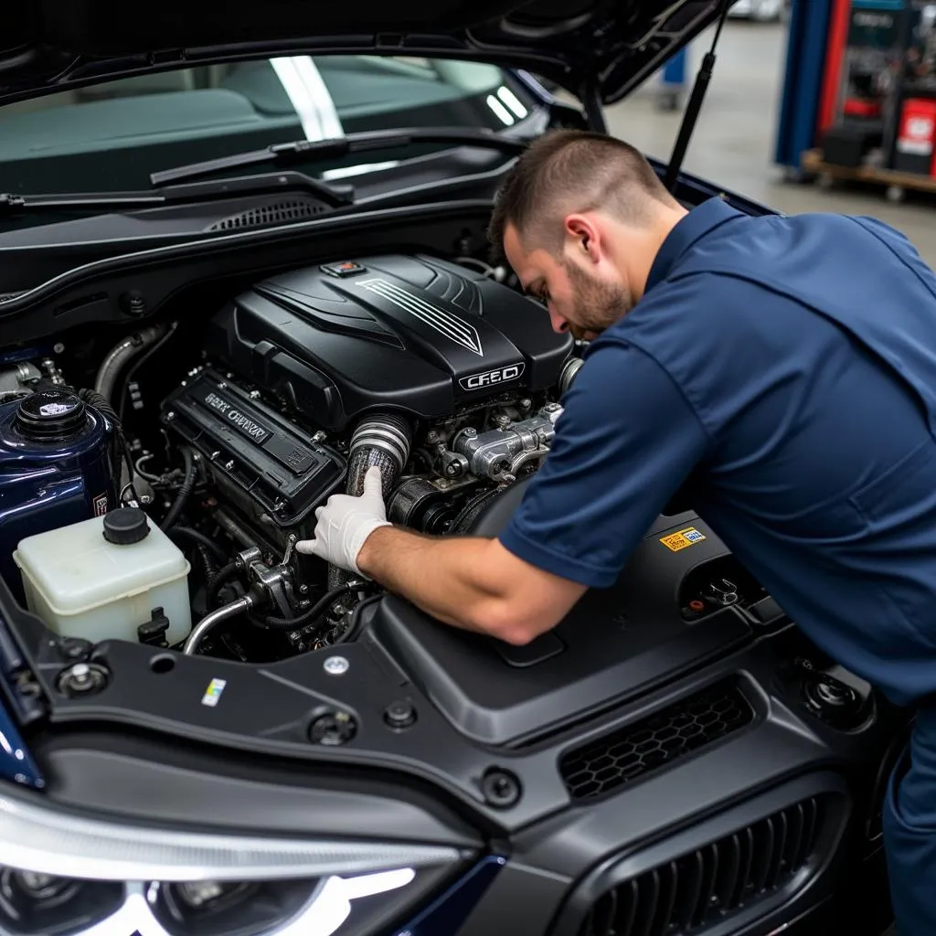 Moteur performant d'une voiture étrangère