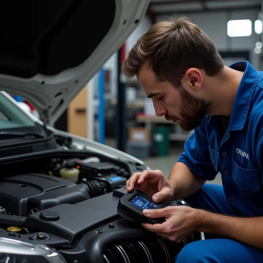 Moteur d'une voiture européenne affichant le code OBD 0135 1131