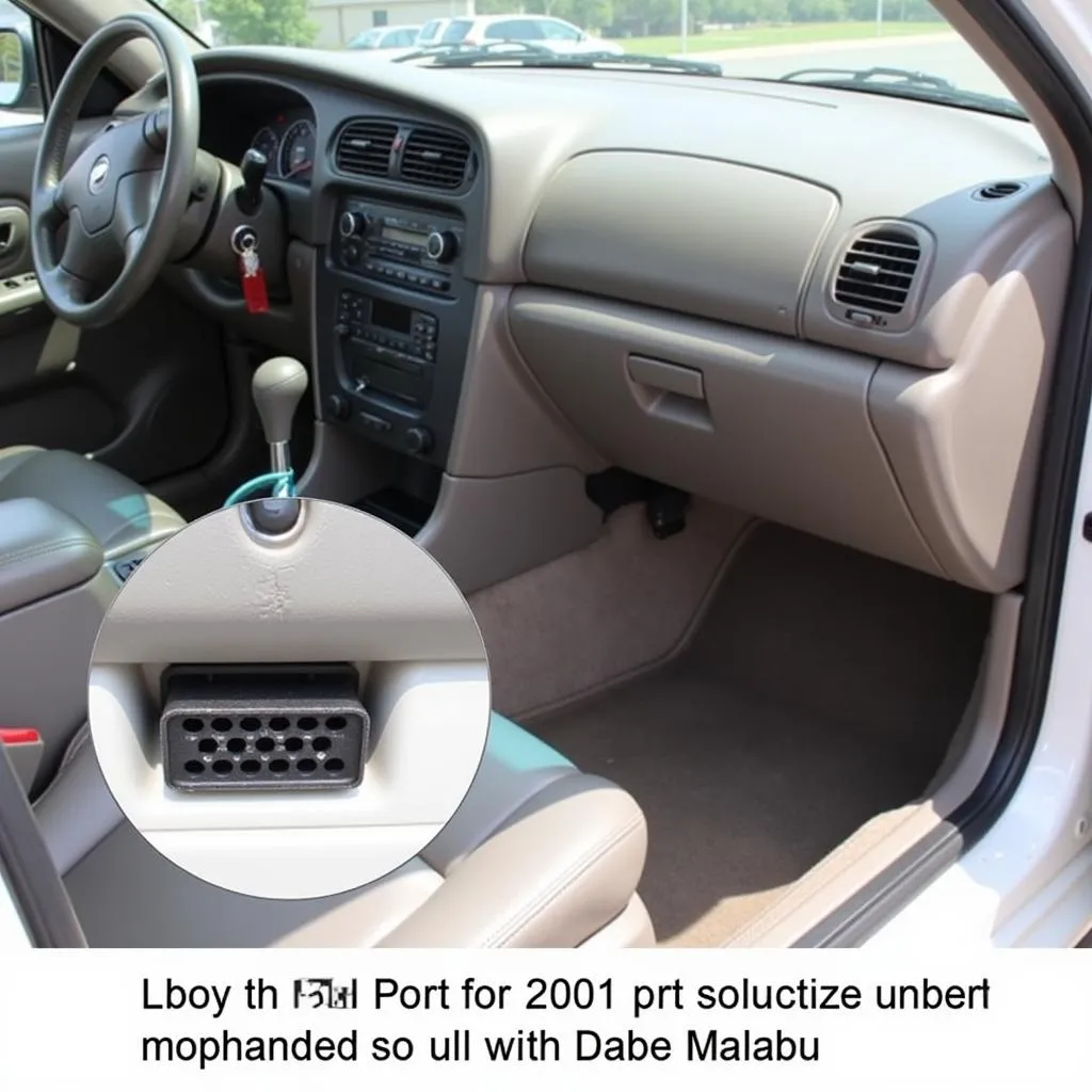 Le port OBD sur une Chevrolet Malibu 2001