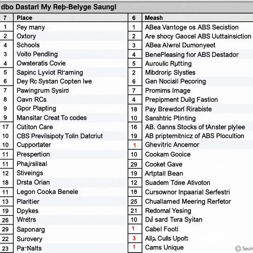 Codes OBD pour le système ABS d'une Saturn 2000