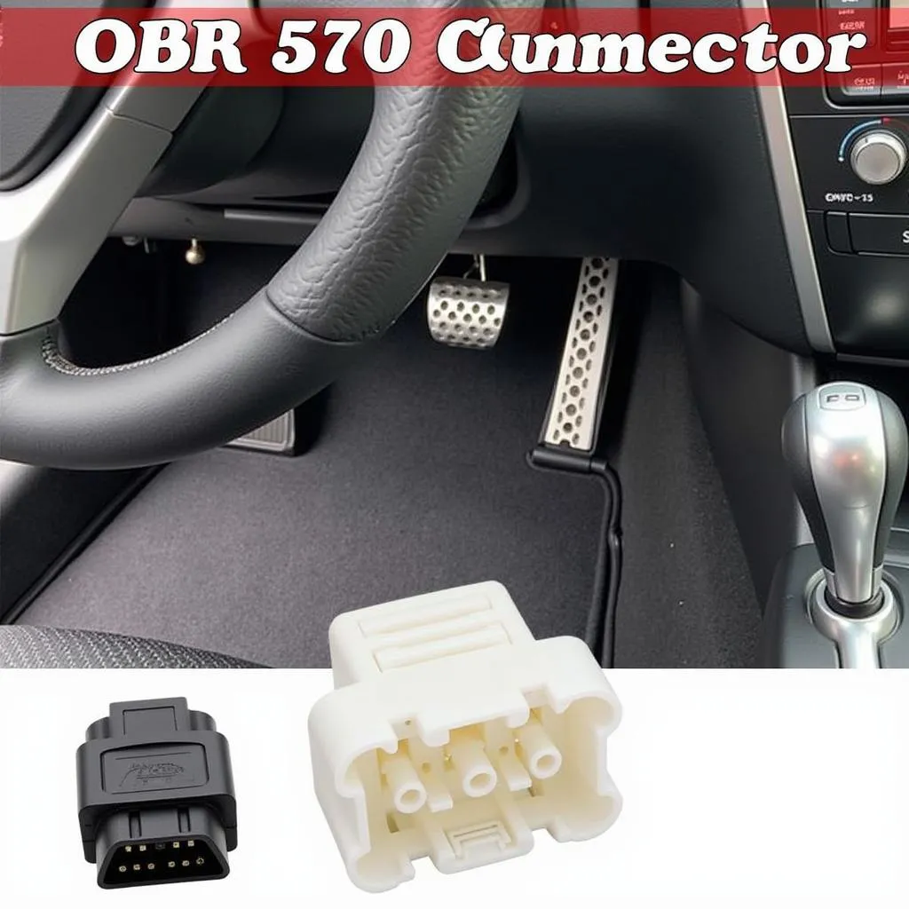 Le connecteur OBD sur une Nissan GTR R35