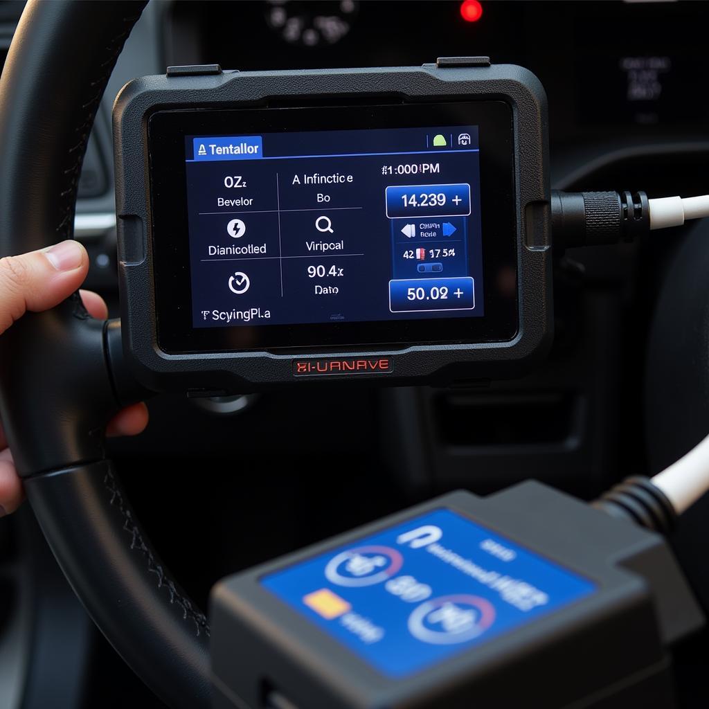 Appareil OBD digital dash connecté au port OBD-II