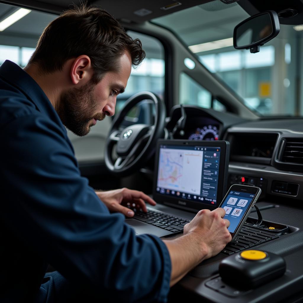 Mécaniciens utilisant l'obd memorial ru