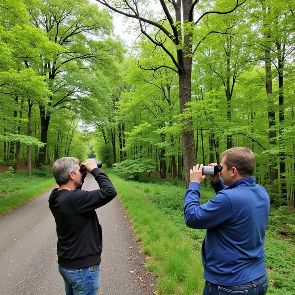 Observation d'oiseaux aux jumelles