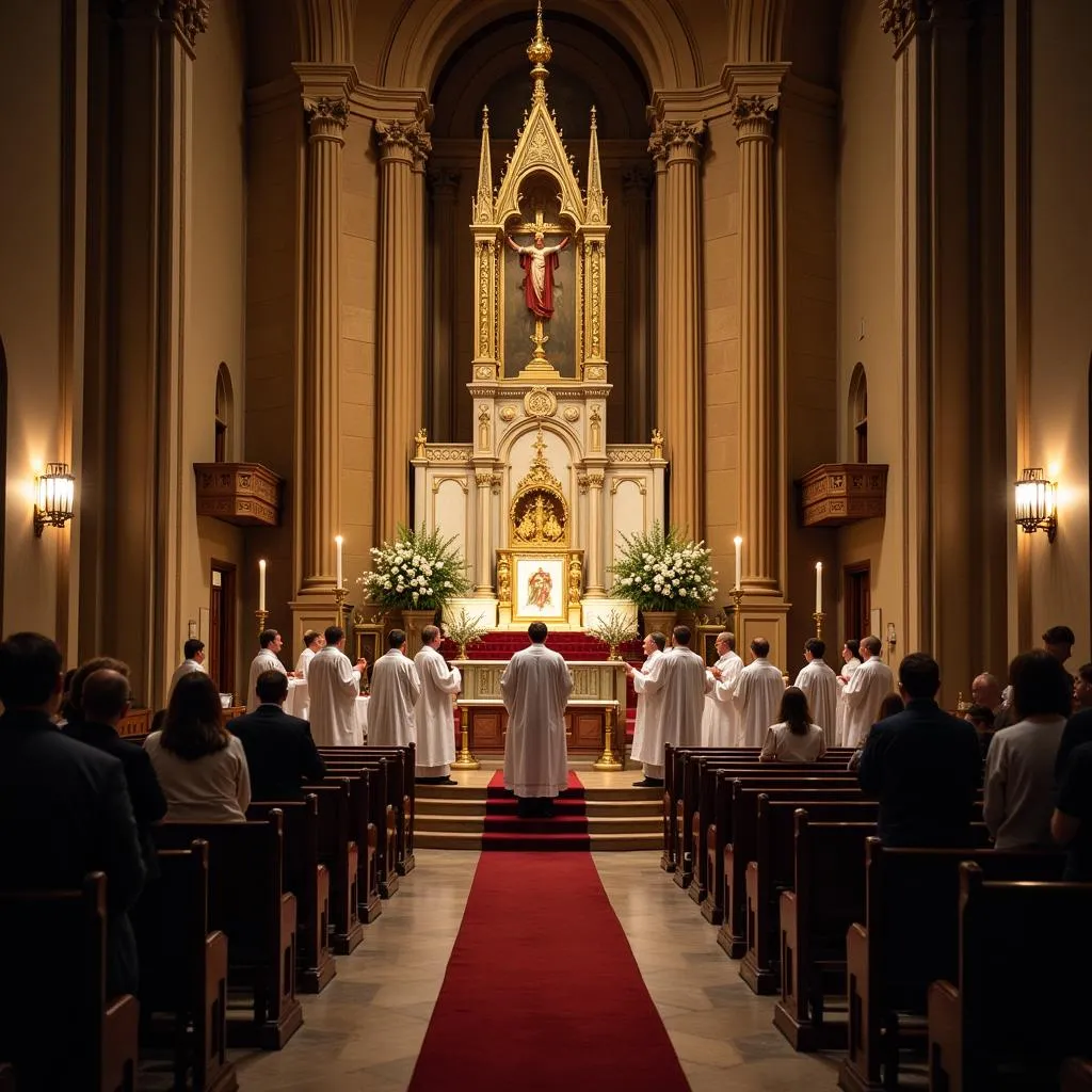 Servants d'autel lors d'une messe extraordinaire