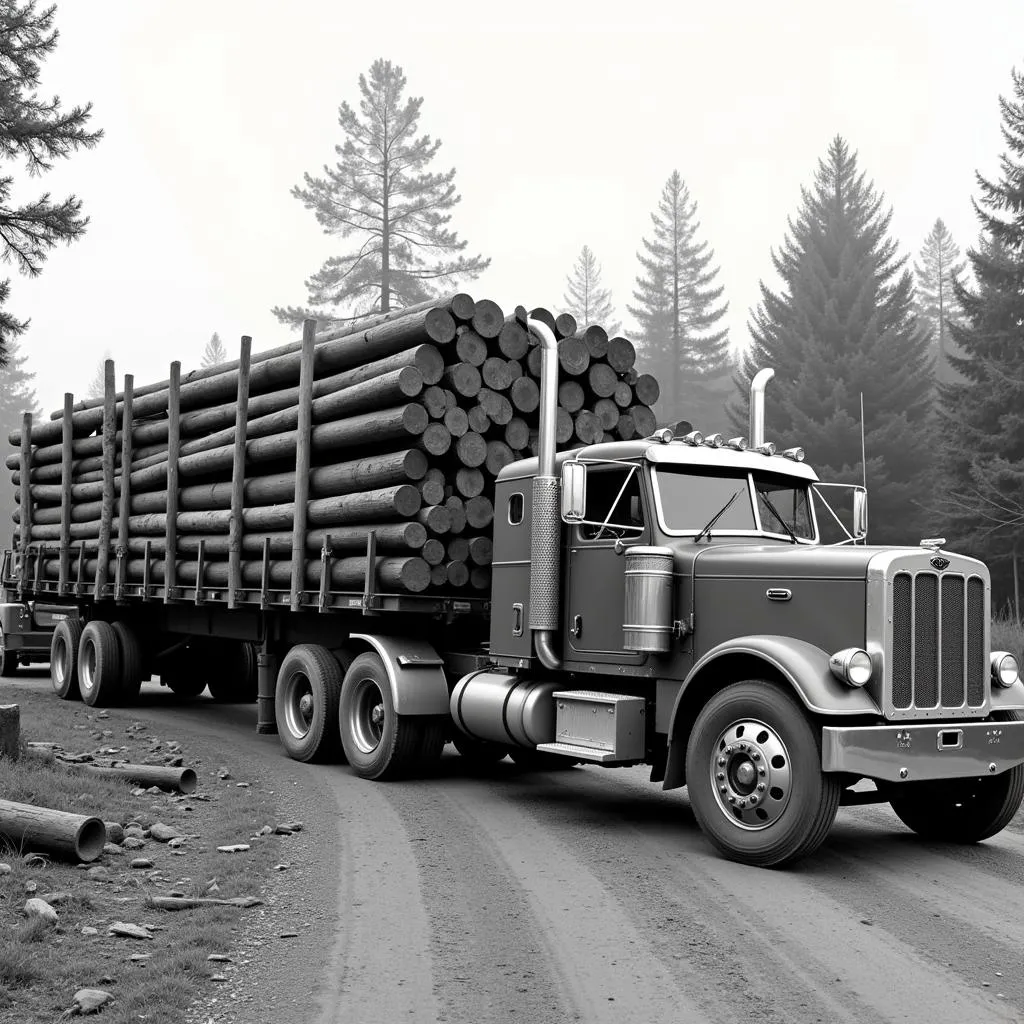 Peterbilt 451 transportant du bois