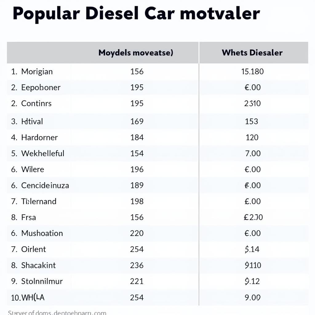 Prix des voitures diesel