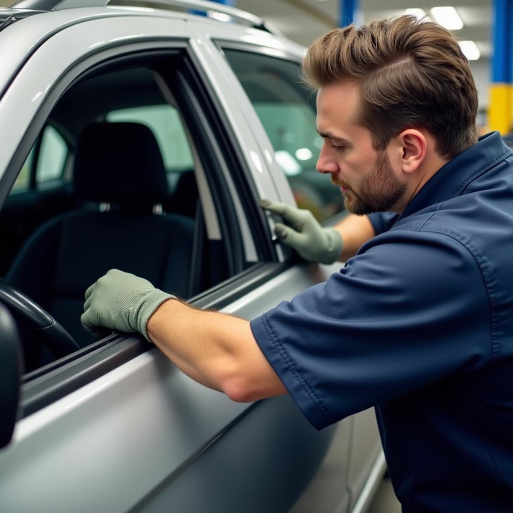 Remplacement d'une vitre de voiture