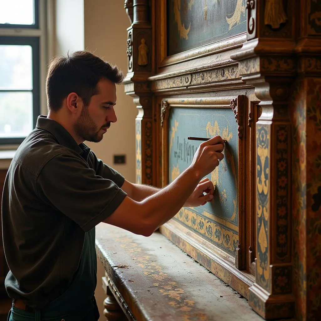 Restauration d'un autel d'église ancien