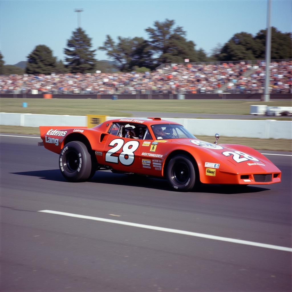 Richard Petty conduisant sa voiture de course, vainqueur du NASCAR