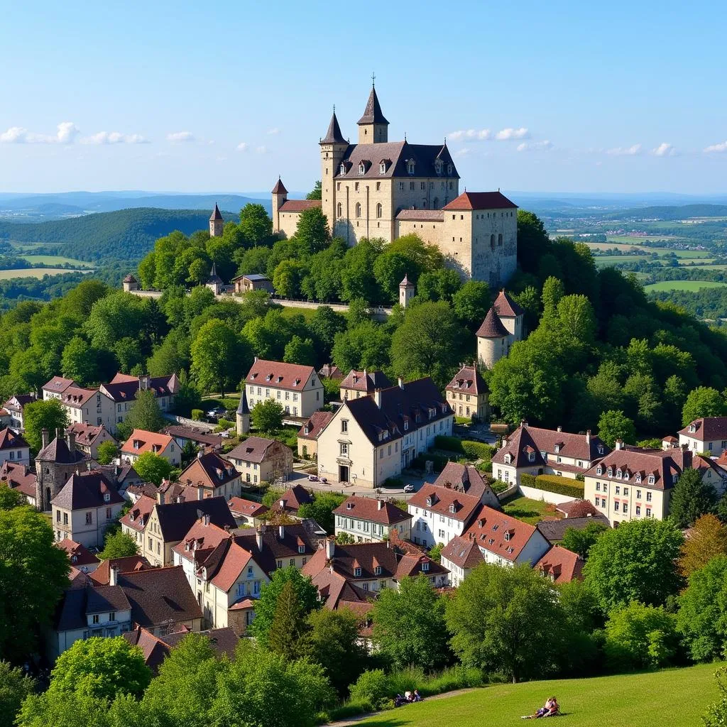 Vue panoramique du Château Médiéval de Saint-Julien-de-Vouvant