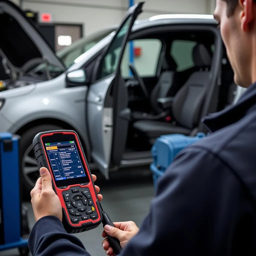 Un scanner OBD connecté à une Citroën pour un diagnostic avancé