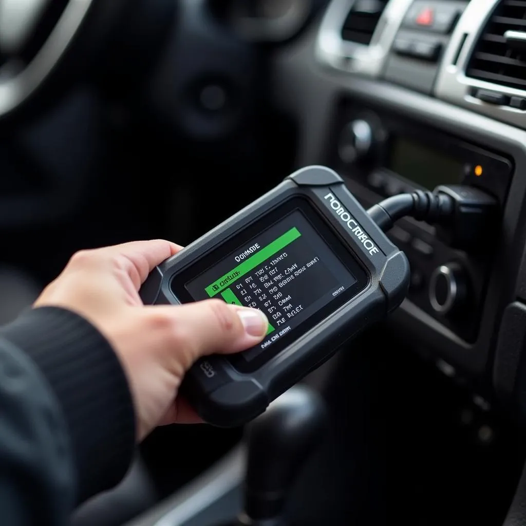 Scanner OBD branché sur une voiture