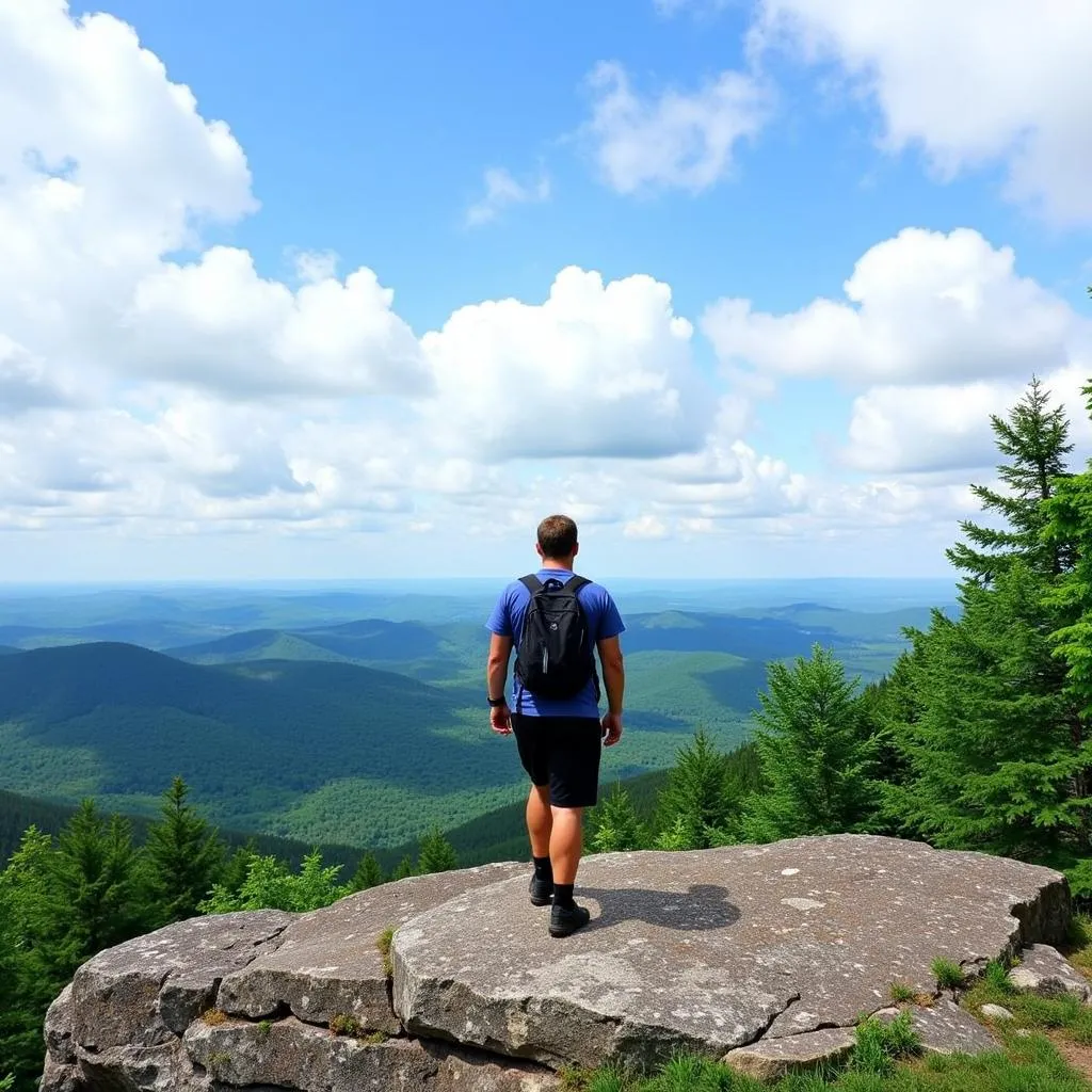 Vue panoramique depuis la Roche aux Fées à Saint-Laurent-des-Autels