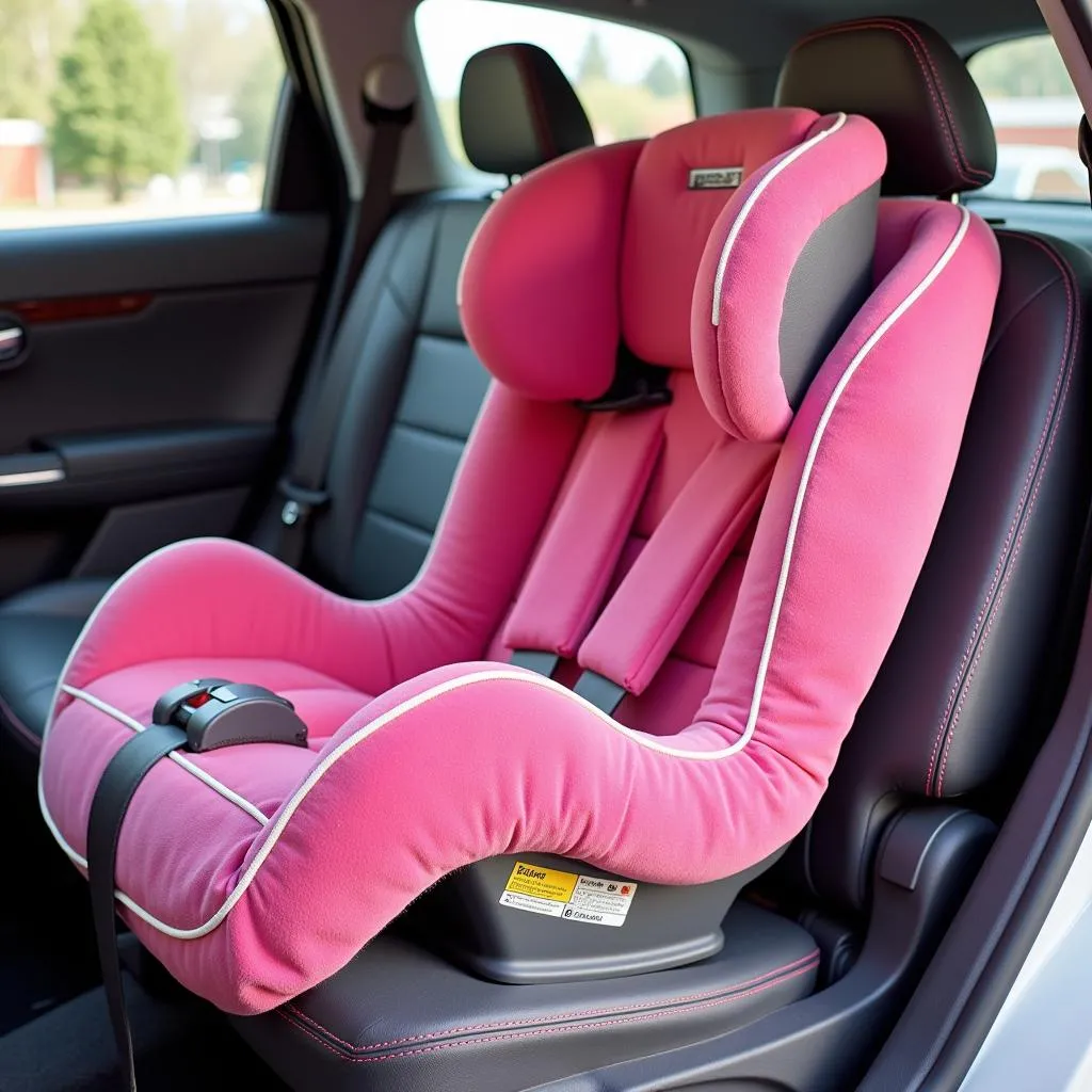 Siège auto rose pour fille au design ergonomique