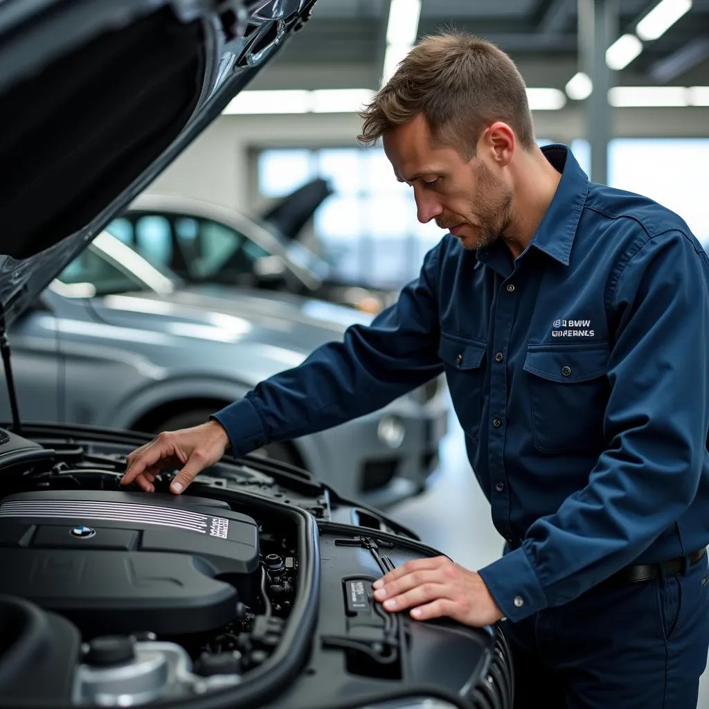 Technicien BMW dans un garage