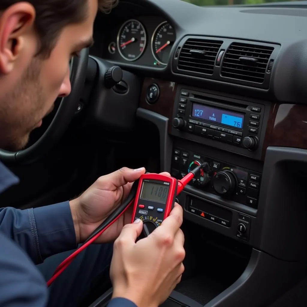 Test d'alimentation de la broche 16 OBD avec un multimètre